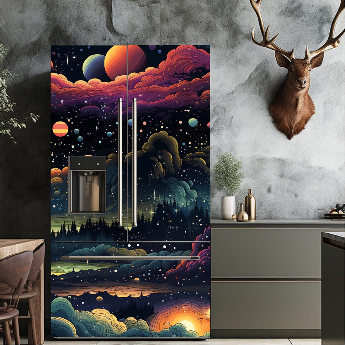 Space_1 Fridge Cover – Available in Magnet or Vinyl | Multiple Piece Sets