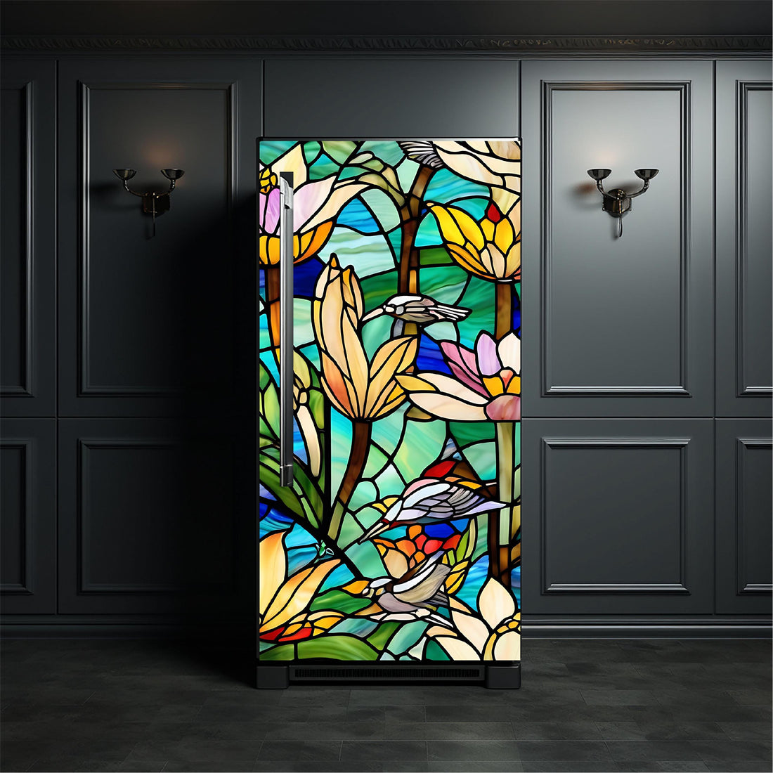 Stainglass_1 Fridge Cover – Available in Magnet or Vinyl | Multiple Piece Sets