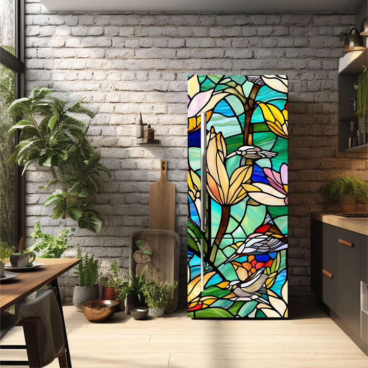 Stainglass_1 Fridge Cover – Available in Magnet or Vinyl | Multiple Piece Sets