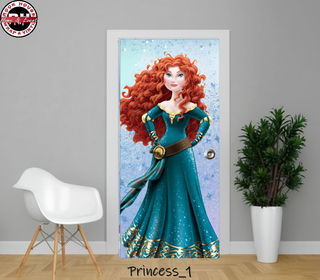 Brave Princess Door Wrap –Peel and  Stick Vinyl Door Decal