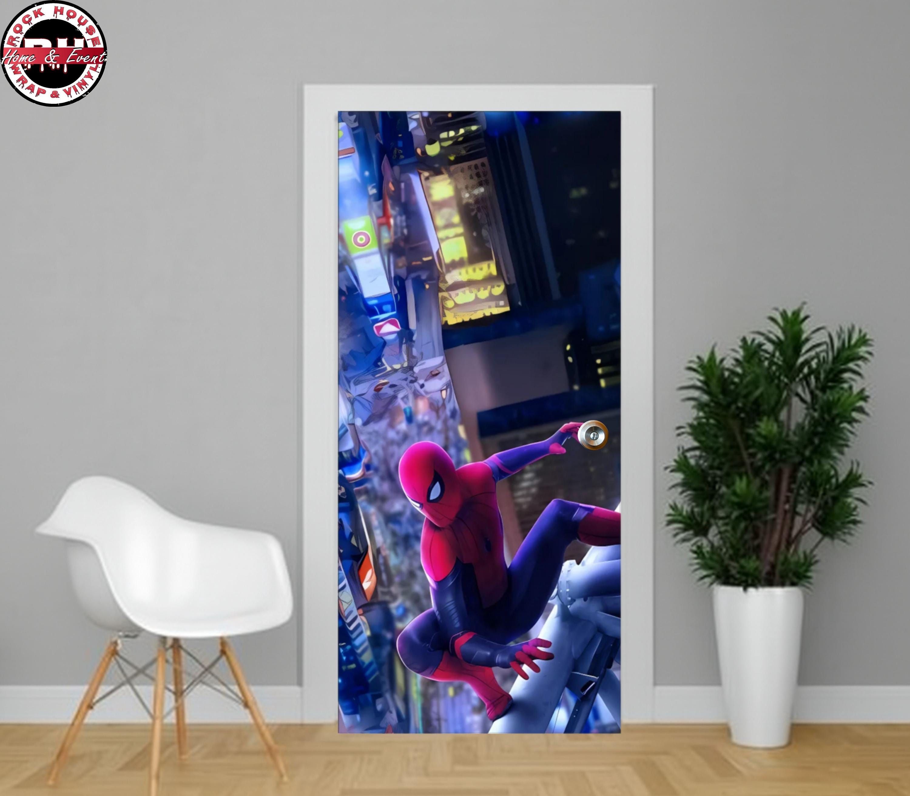 Spider-Man Door Wrap - Peel and  Stick Vinyl Door Decal