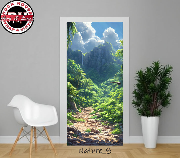 Jungle Path Door Wrap – Peel and  Stick Vinyl Door Decal