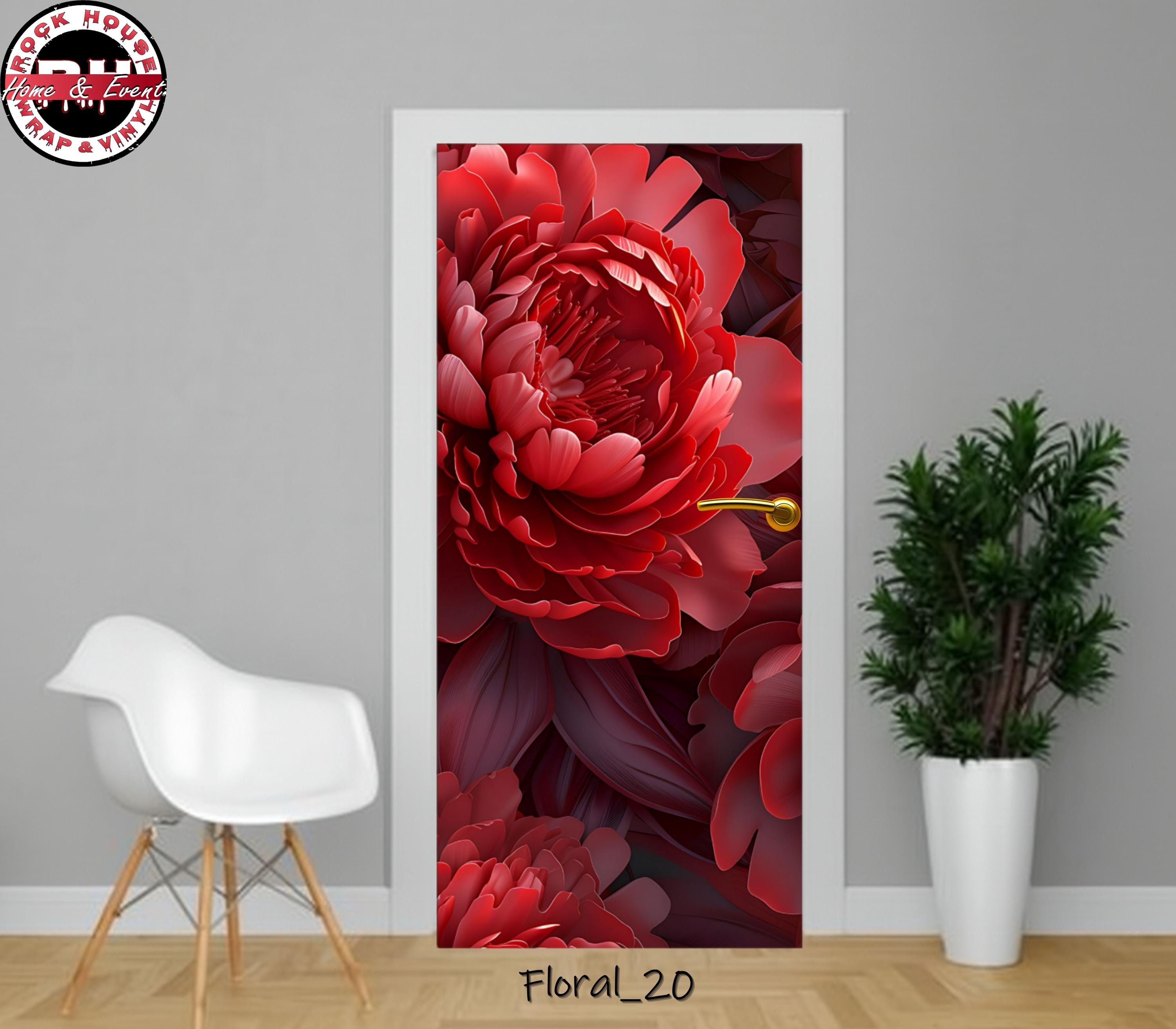 FLORAL_20 Door Wrap - Custom Door Wrap