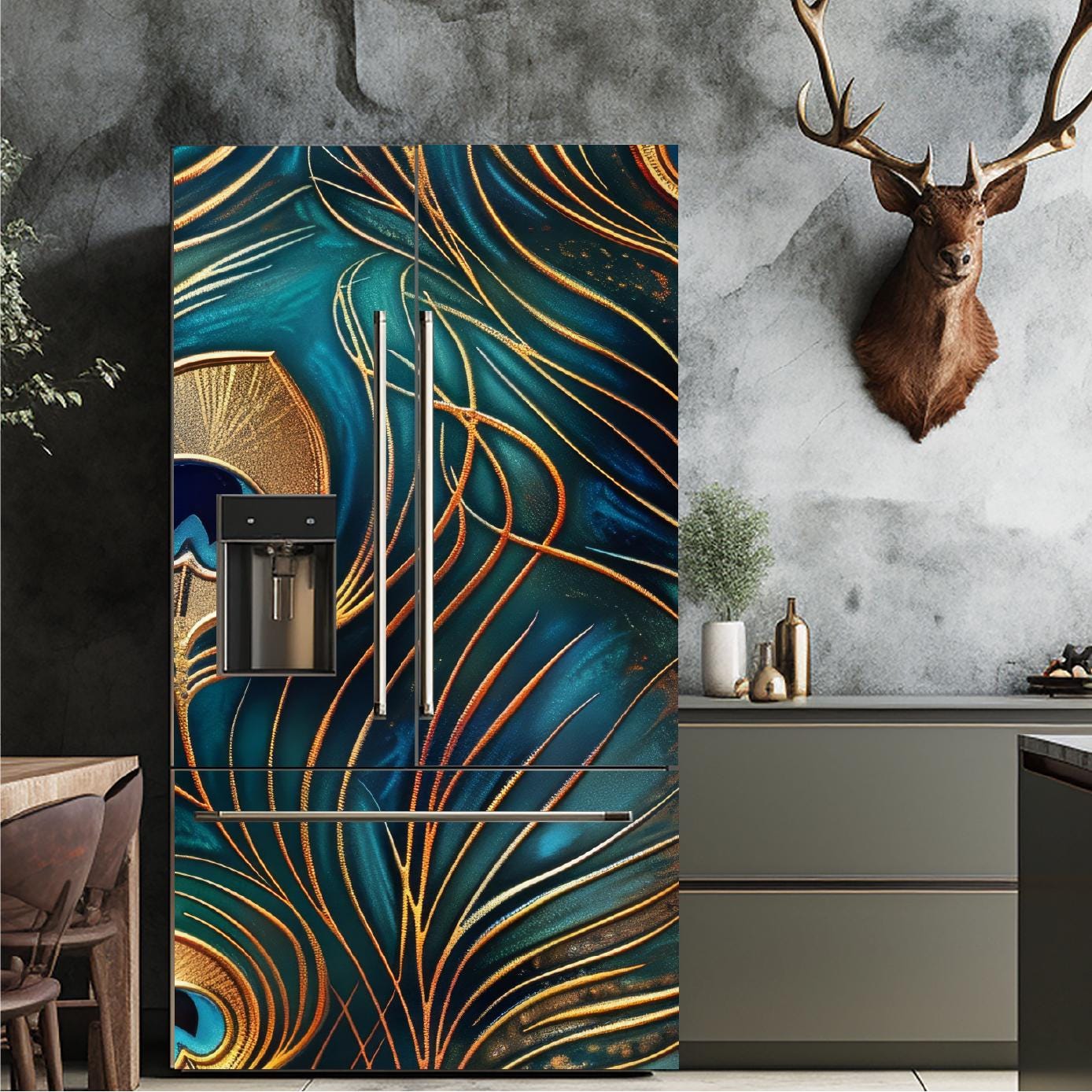 Art Deco_1 Fridge Cover – Available in Magnet or Vinyl | Multiple Piece Sets