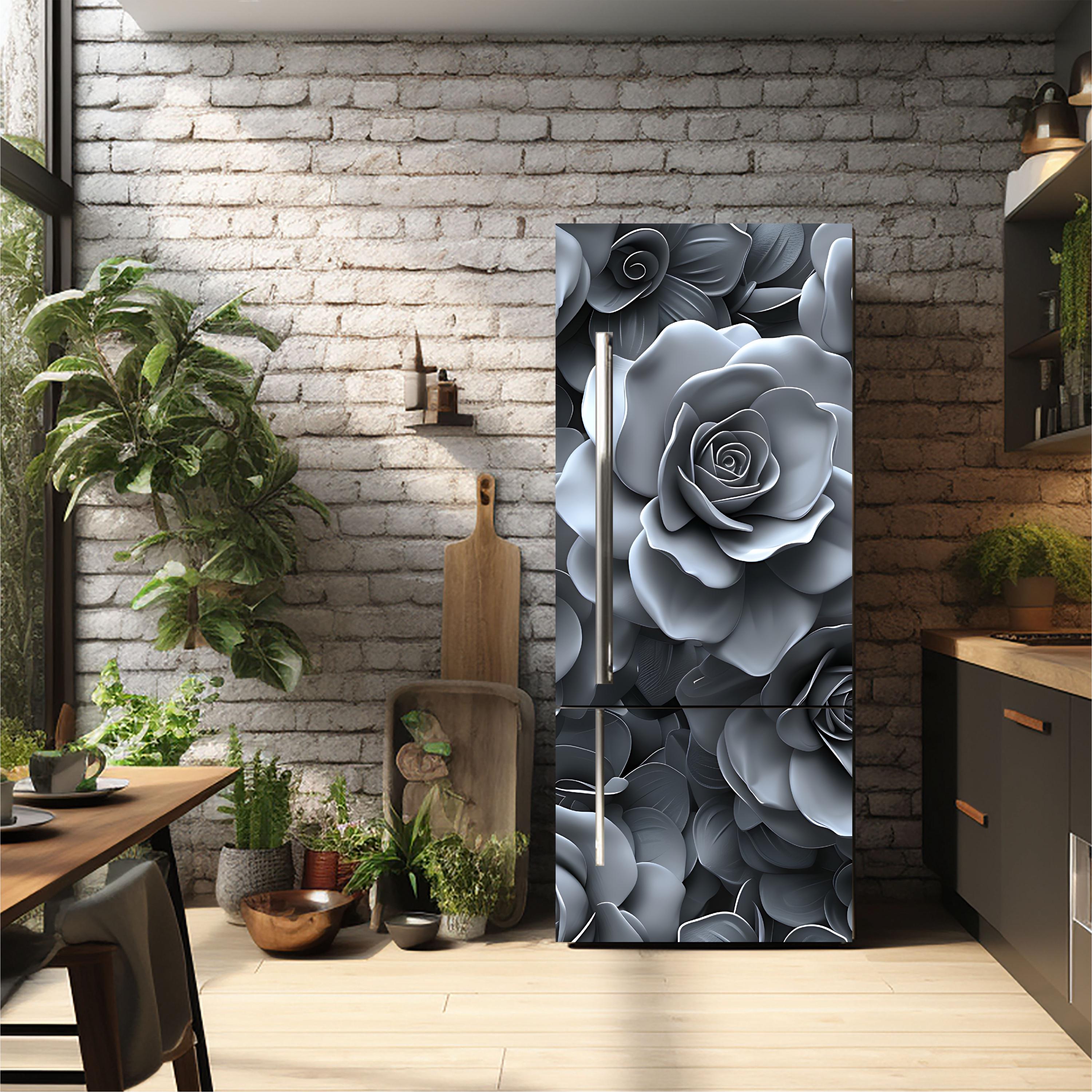 Floral_1 Fridge Cover – Available in Magnet or Vinyl | Multiple Piece Sets