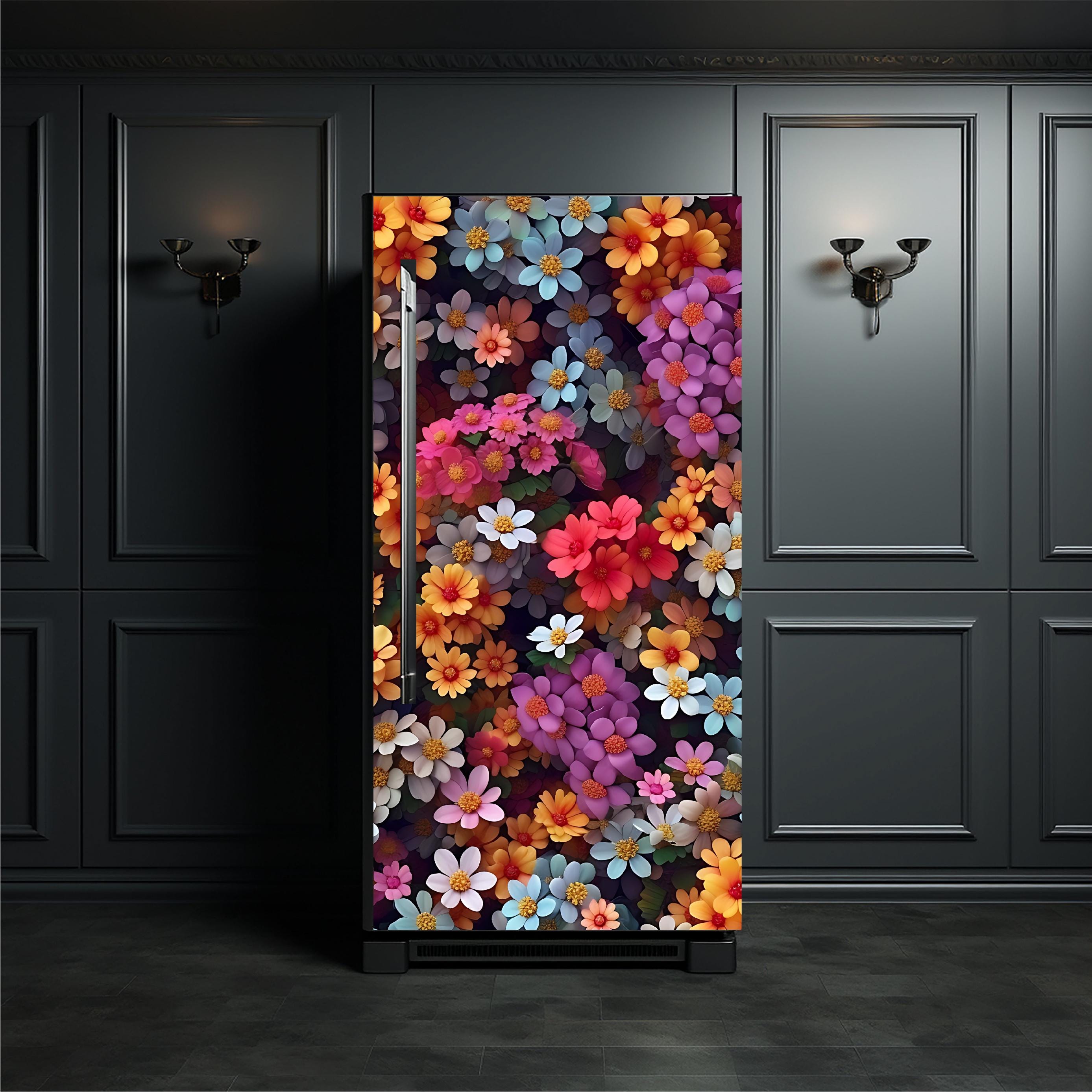 Floral_6 Fridge Cover – Available in Magnet or Vinyl | Multiple Piece Sets