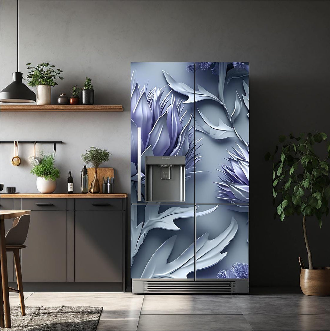 Floral_8 Fridge Cover – Available in Magnet or Vinyl | Multiple Piece Sets