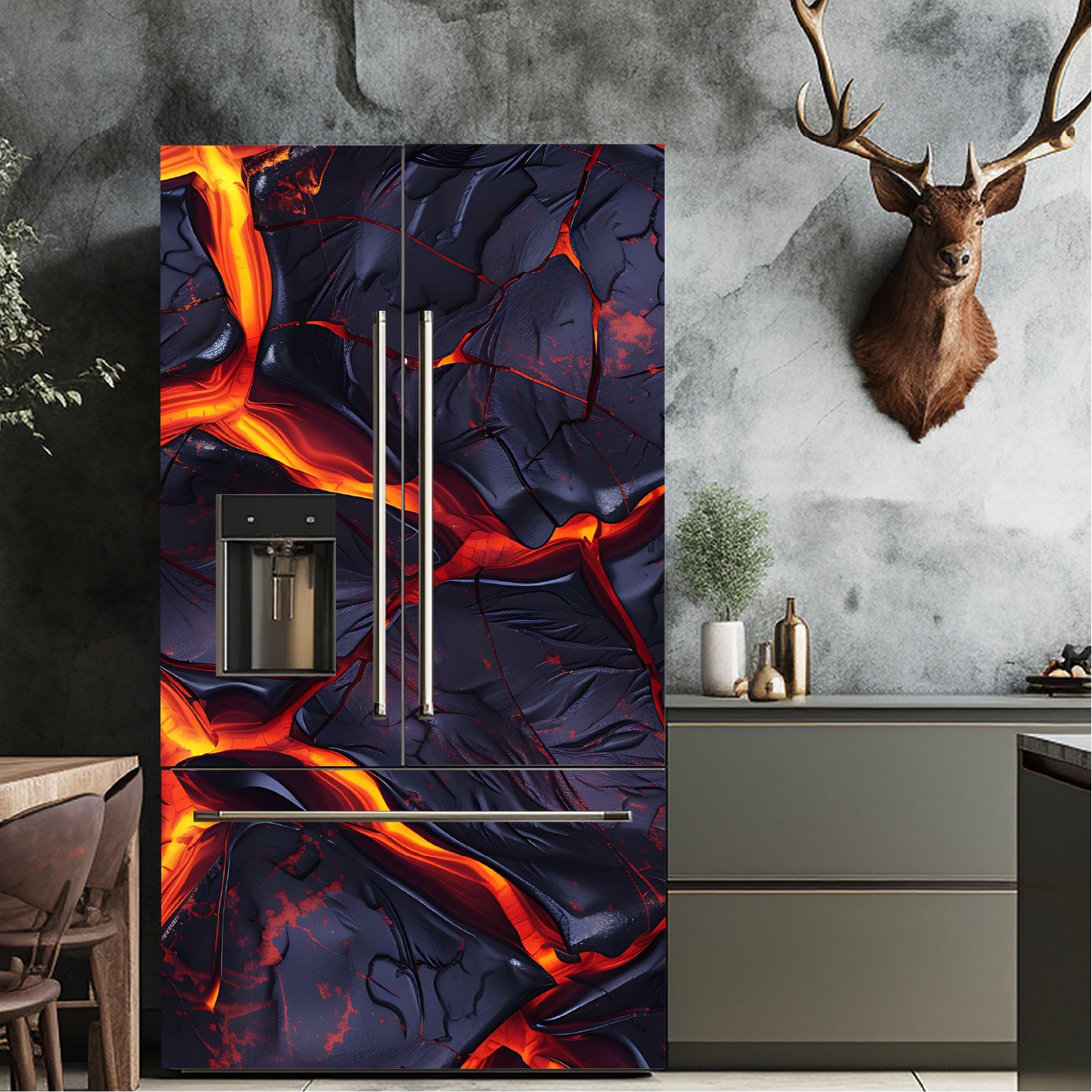 Lava_1 Fridge Cover – Available in Magnet or Vinyl | Multiple Piece Sets