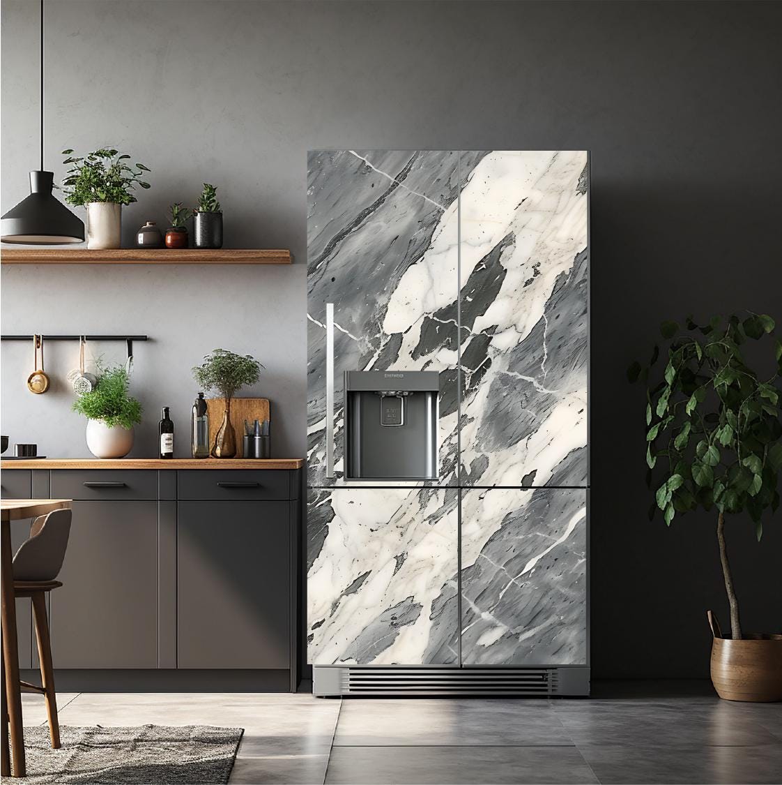 Marble_1 Fridge Cover – Available in Magnet or Vinyl | Multiple Piece Sets