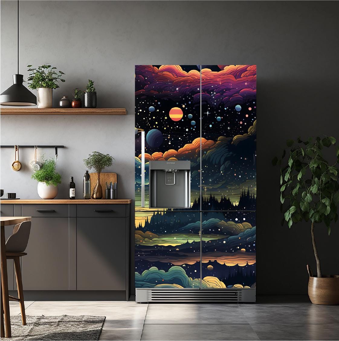 Space_1 Fridge Cover – Available in Magnet or Vinyl | Multiple Piece Sets