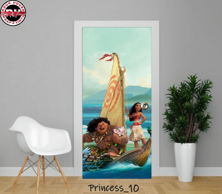 Moana Door Wrap - Peel and Stick Vinyl Door Decal