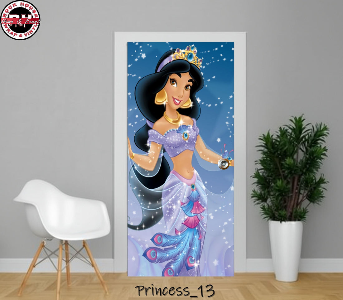 Jasmine Princess Door Wrap –Peel and  Stick Vinyl Door Decal