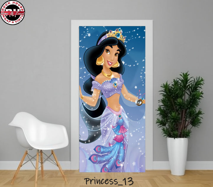 Jasmine Princess Door Wrap –Peel and  Stick Vinyl Door Decal