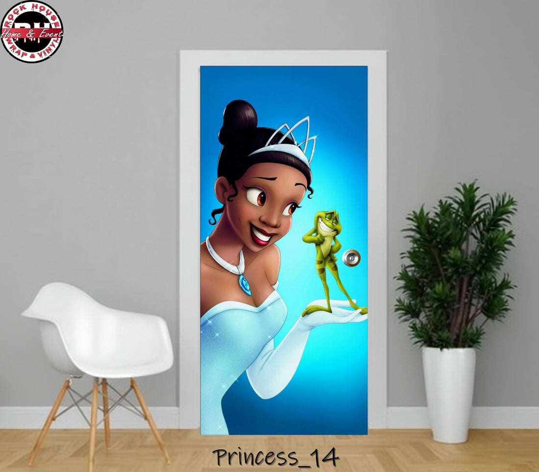 Princess and Frog Door Decal – Peel and  Stick Vinyl Door Decal