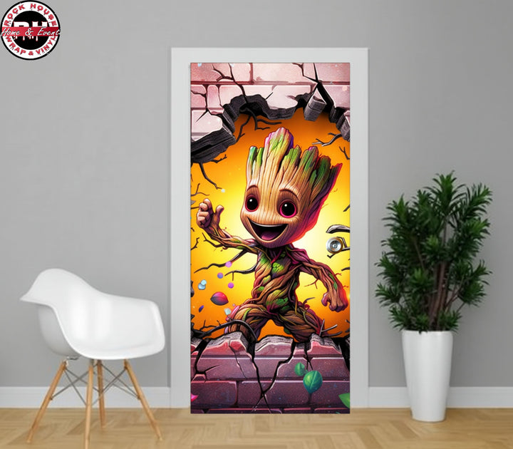 Groot Door Wrap – Peel and Stick Superhero Decal