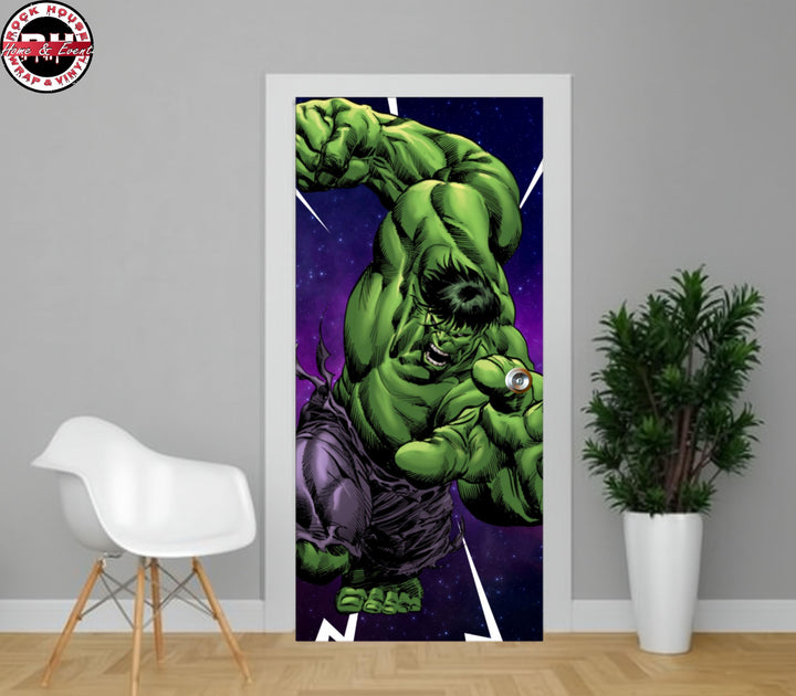 Hulk Door Wrap - Peel and  Stick Vinyl Door Decal