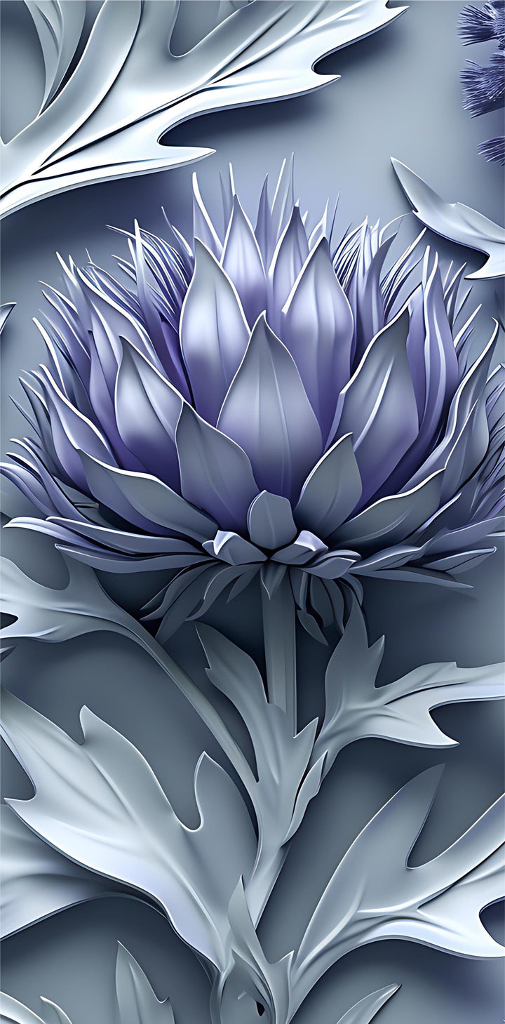 Floral Door Wrap Artichoke Flower– Peel and  Stick Vinyl Door Decal