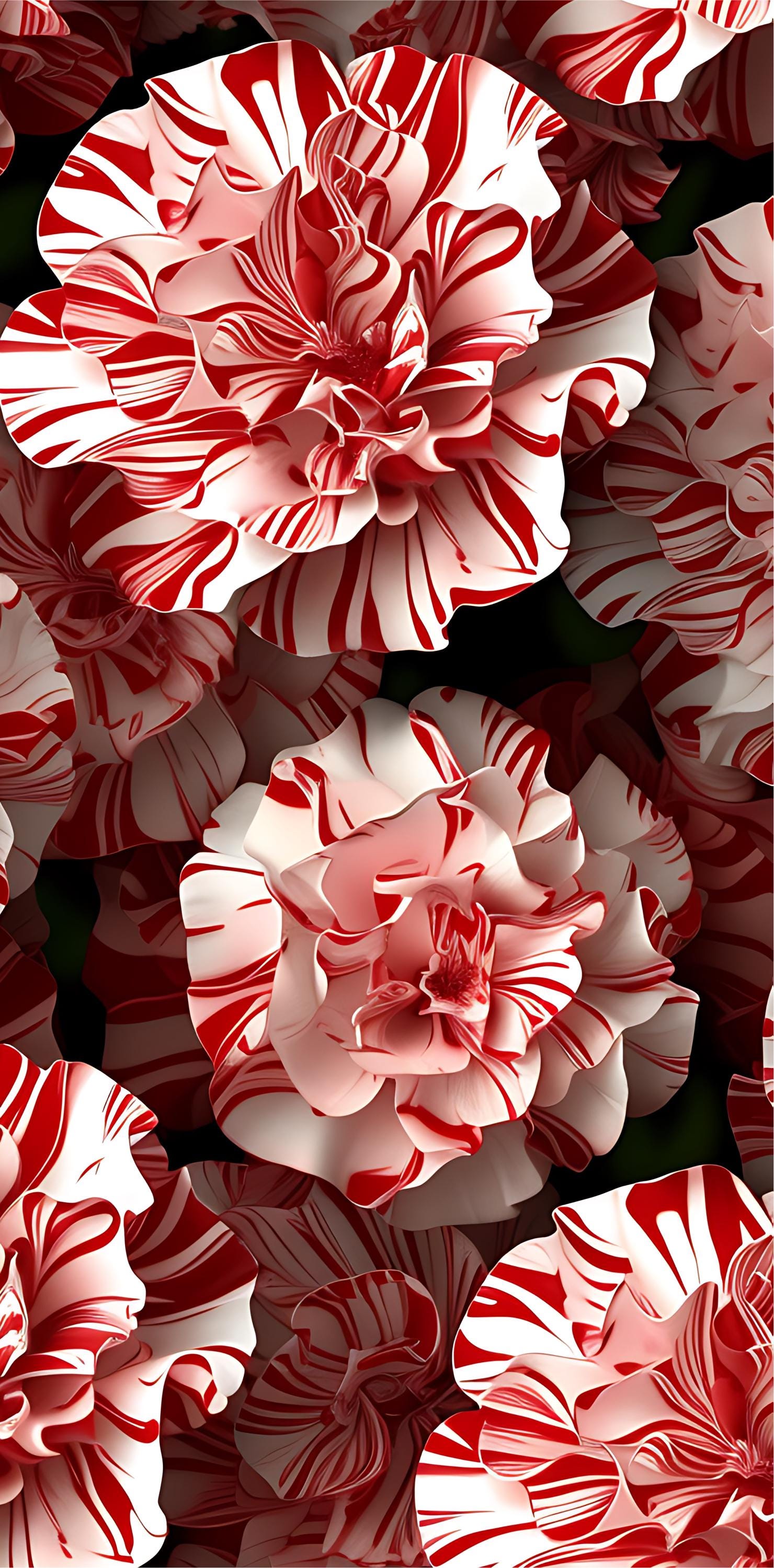 Floral Door Wrap - Red & White Flowers Peel and  Stick Decal
