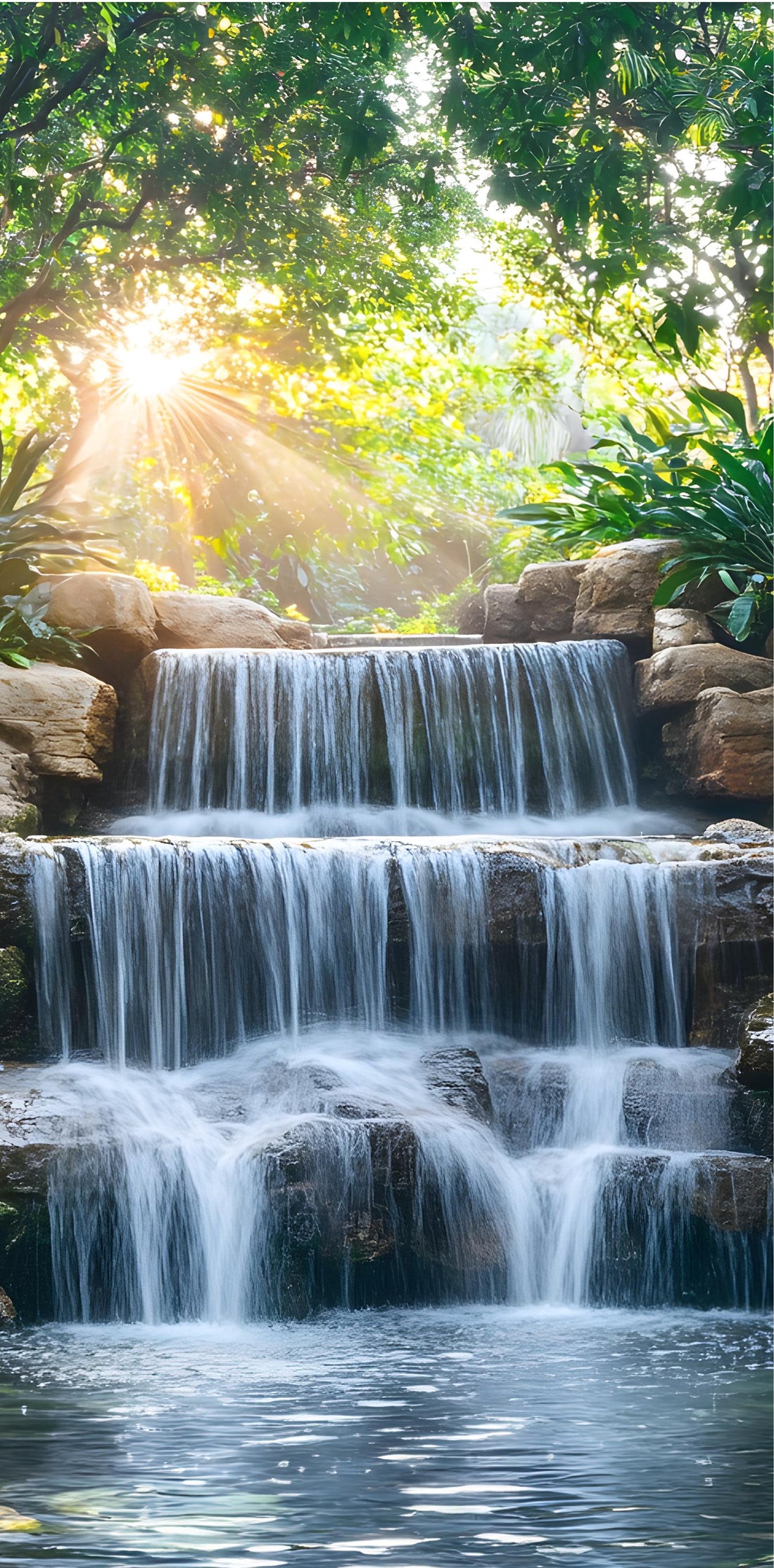 Waterfall Scene Door Wrap -  Peel & Stick Decal