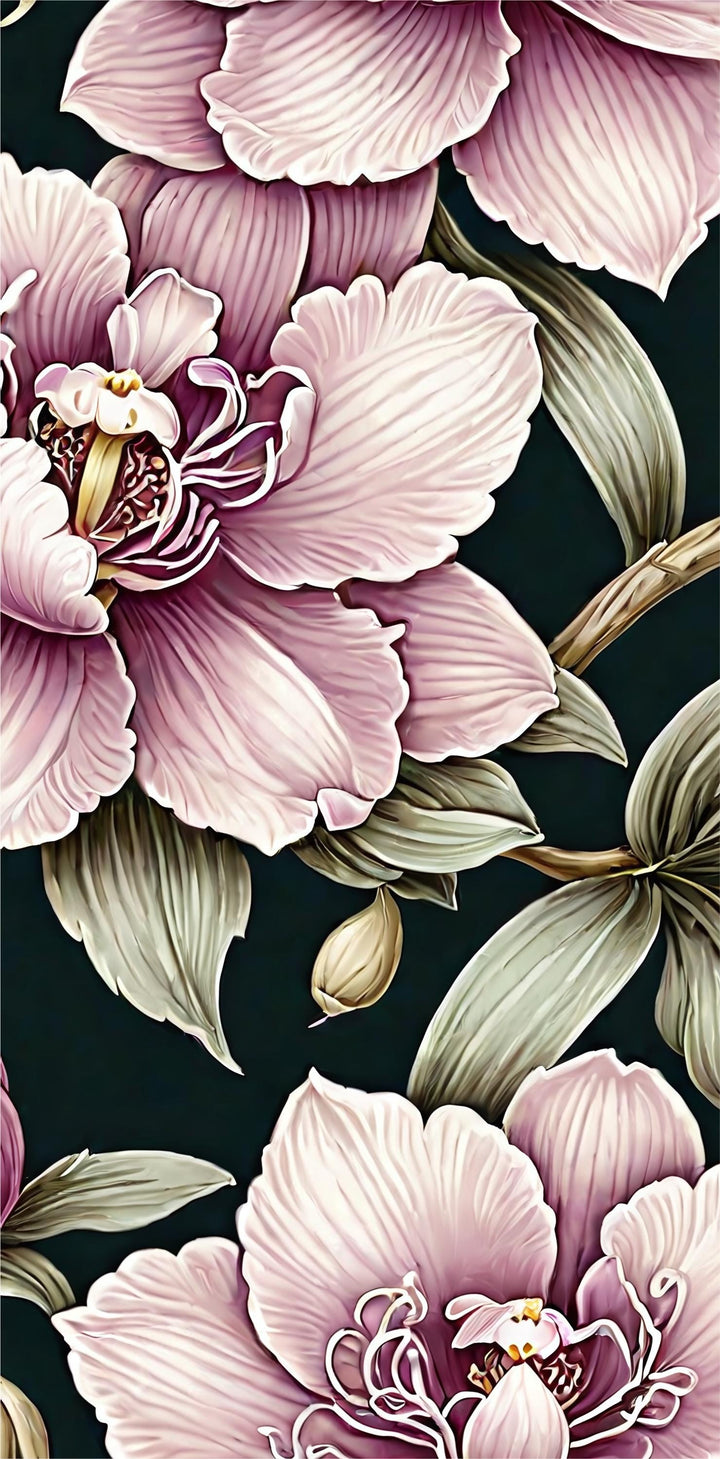 Floral Door Wrap Pink and Black – Peel and  Stick Vinyl Door Decal