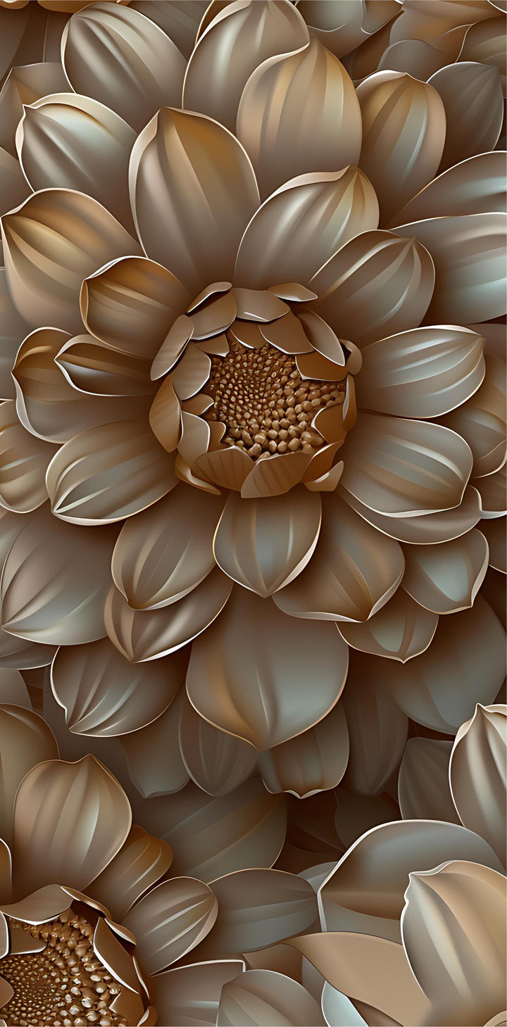 Gold Floral Vinyl Door Wrap - Peel and  Stick Vinyl Door Decal