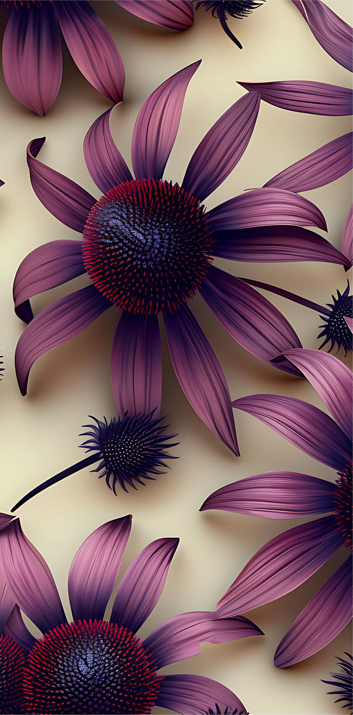 Floral Door Wrap - Purple Flowers Peel and  Stick Vinyl Door Decal