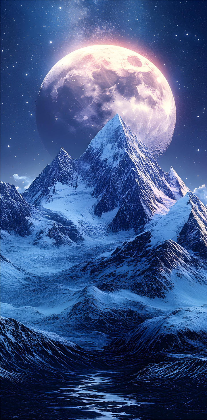 Mountain Moon Door Wrap – Peel and  Stick Vinyl Door Decal