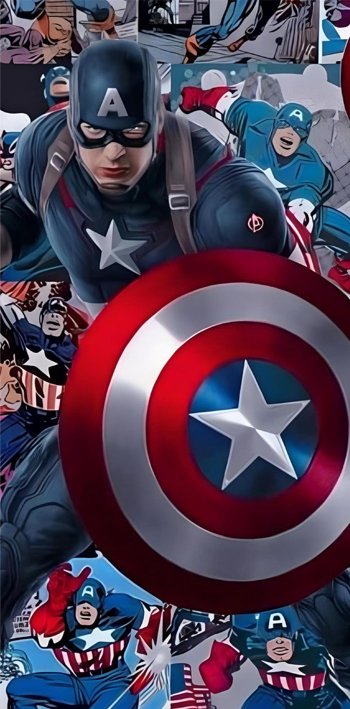 Captain America Door Wrap - Superhero  Peel & Stick Decal